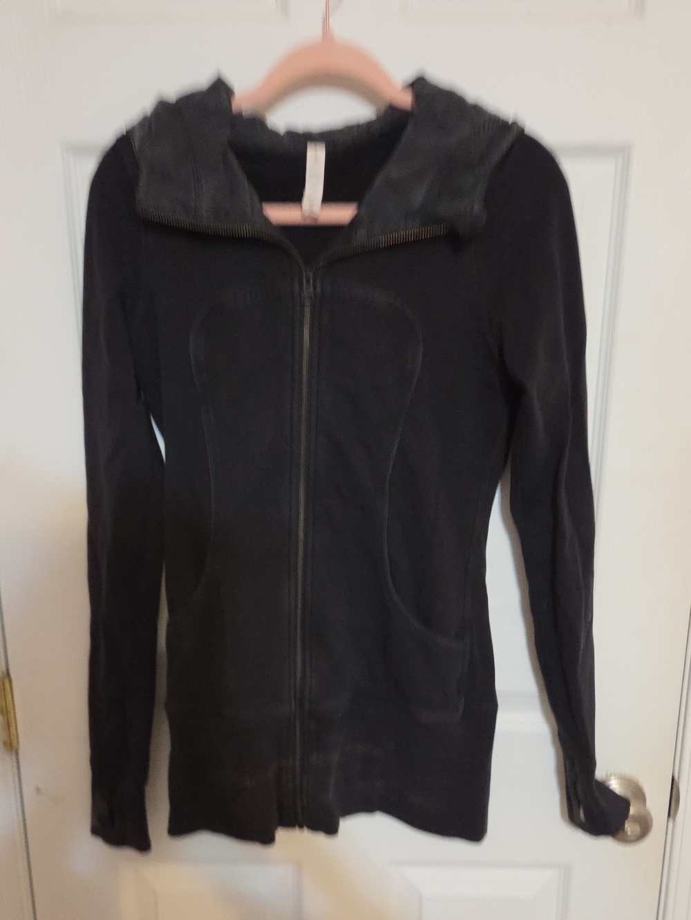 Women's Black Zip-Up Hooded Jacket